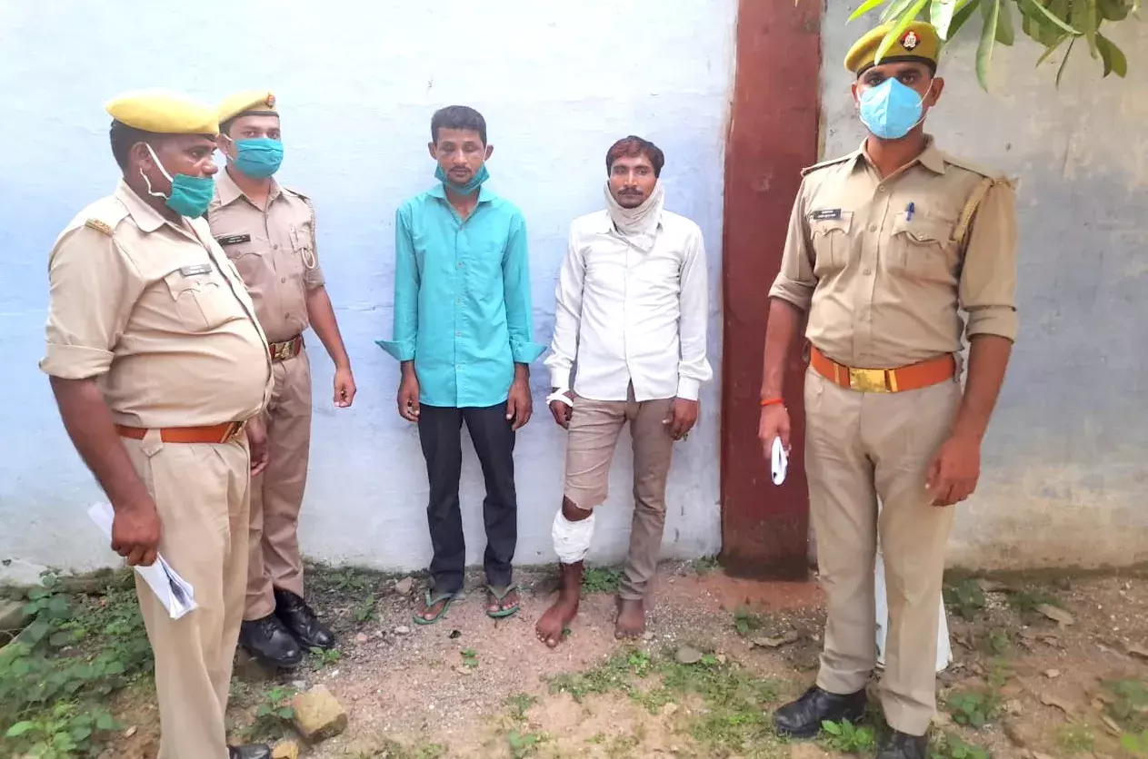 पुलिस मुठभेड़ में रेप का आरोपी गिरफ्तार, दरोगा भी घायल , चल रहा है इलाज