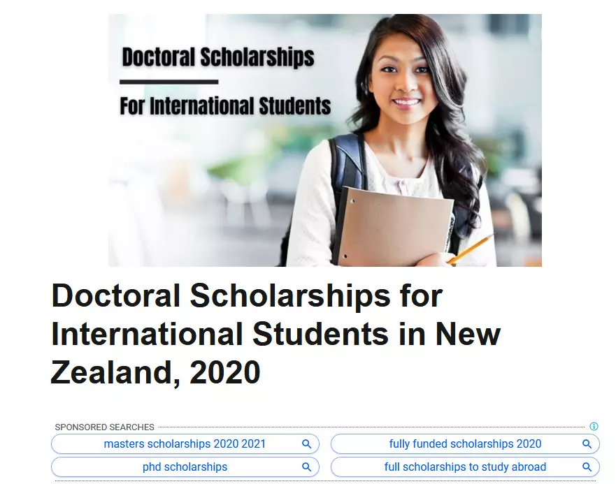 Doctoral Scholarships for International Students in New Zealand, 2020