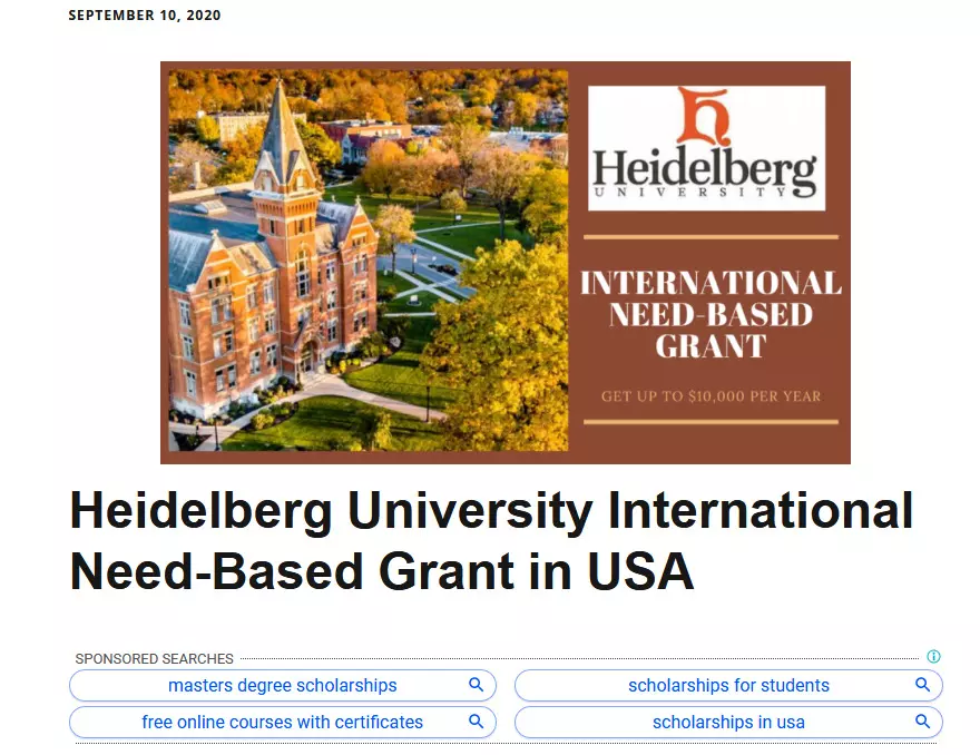 Heidelberg University International Need-Based Grant in USA