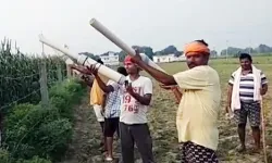 आत्म निर्भर भारत : गाजीपुर में खेतों से जंगली जानवर भगाने का देसी जुगाड़। आत्म निर्भर भारत : गाजीपुर में खेतों से जंगली जानवर भगाने का देसी जुगाड़।
