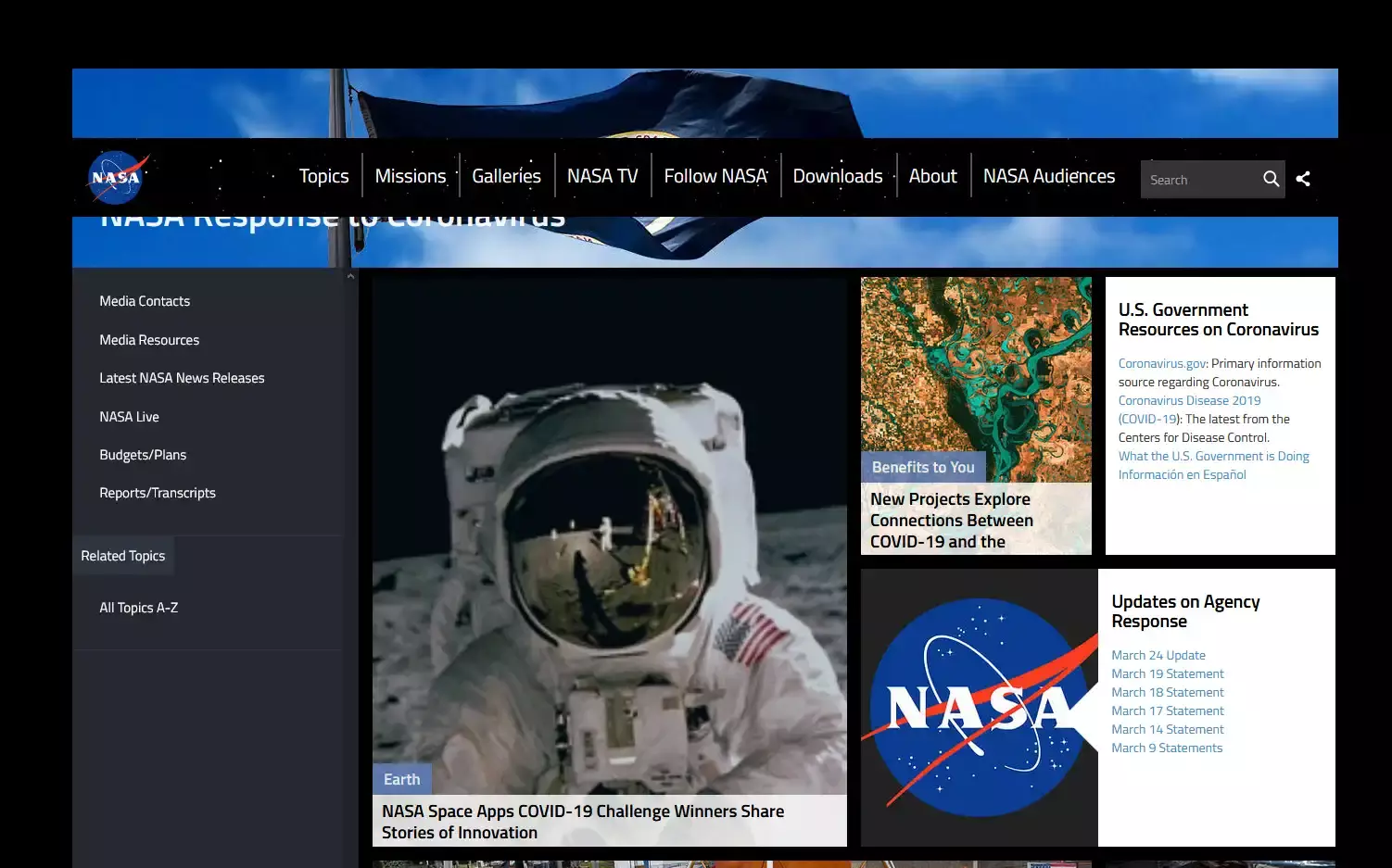 NASA Funds Eight New Projects Exploring Connections Between the Environment and COVID-19 NASA Funds Eight New Projects Exploring Connections Between the Environment and COVID-19