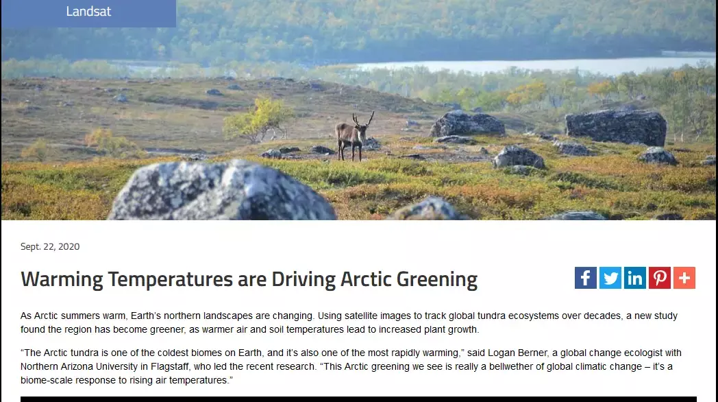Warming Temperatures are Driving Arctic Greening Warming Temperatures are Driving Arctic Greening