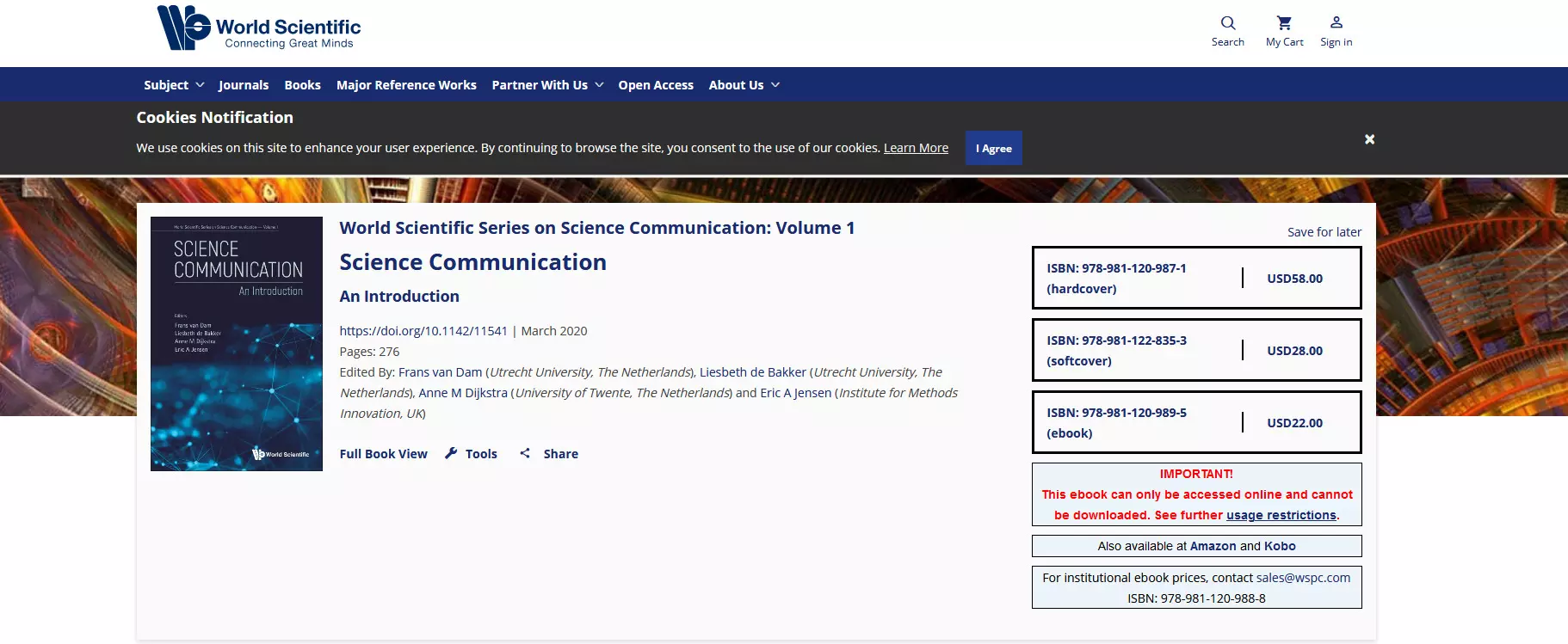 Request: Participant for a webinar on the use of textbook Science communication, an Introduction