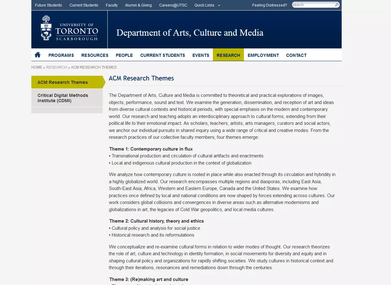 full-time teaching stream position in the area of Critical Digital Methods and Practices