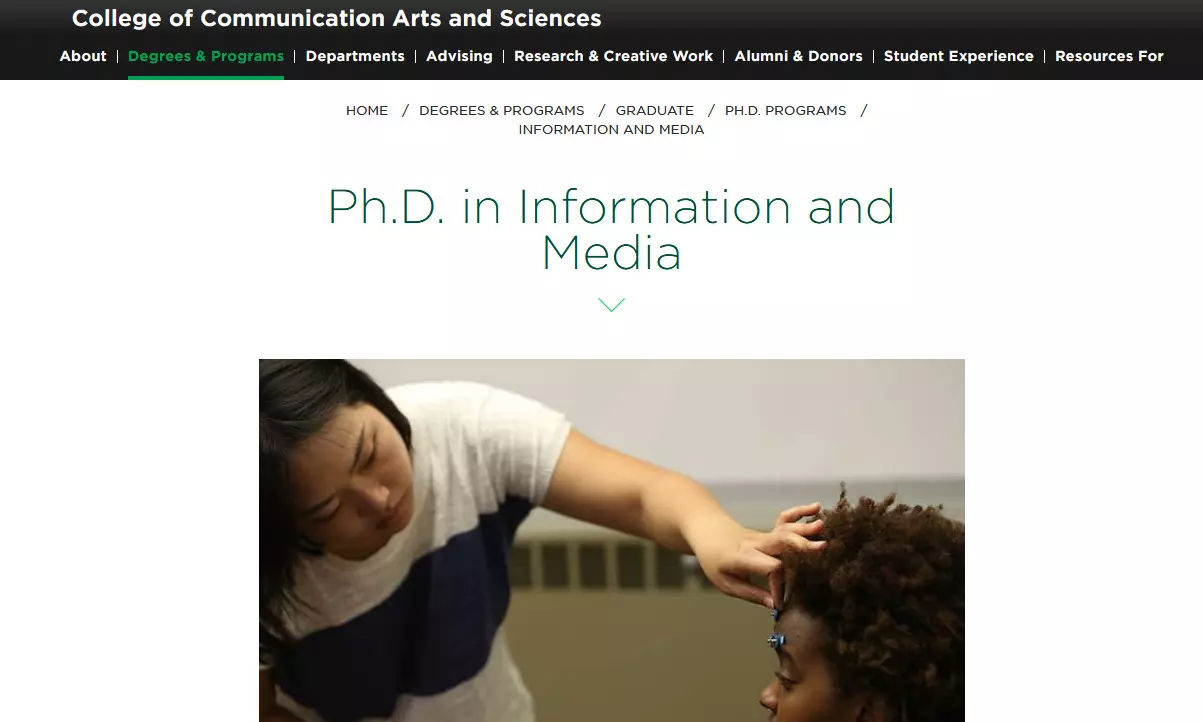 If you are interested in the field(s) of Information & Media, please  consider applying for our PhD program at Michigan State University