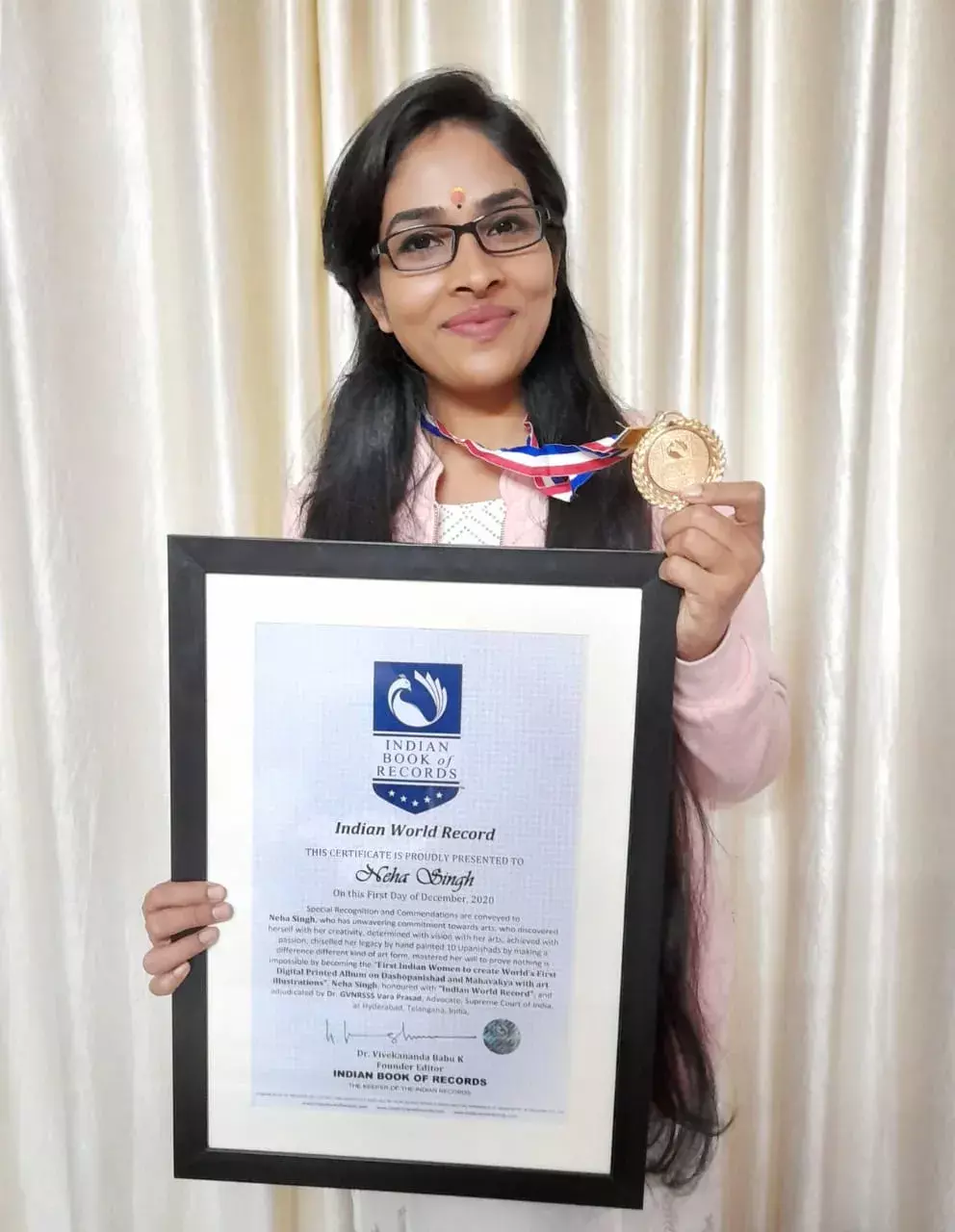 वैदिक विज्ञान केन्द्र, काशी हिन्दू विश्वविद्यालय नेहा सिंह द्वारा बनाये गये दशोपनिषद् का पहला डिजिटल प्रिंटेड एल्बम इंडियन बुक ऑफ़ रिकाड्र्स में दर्ज वैदिक विज्ञान केन्द्र, काशी हिन्दू विश्वविद्यालय नेहा सिंह द्वारा बनाये गये दशोपनिषद् का पहला डिजिटल प्रिंटेड एल्बम इंडियन बुक ऑफ़ रिकाड्र्स में दर्ज