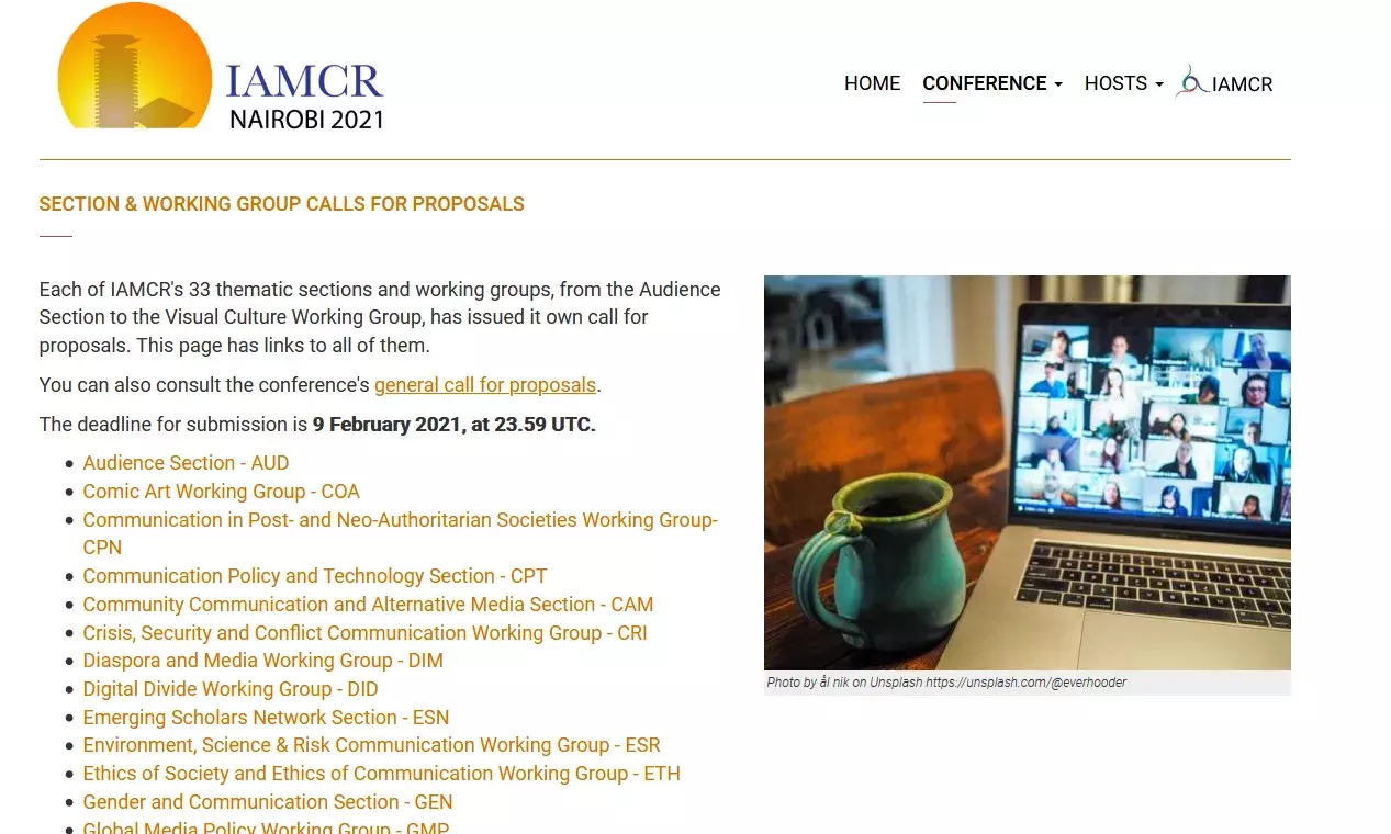 IAMCR Nairobi 2021 - Submissions now open IAMCR Nairobi 2021 - Submissions now open