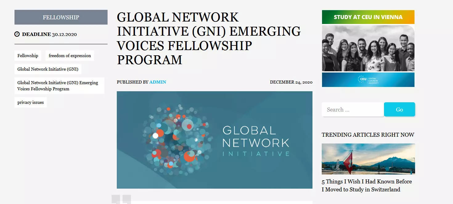 GNI Emerging Voices Fellowship Program
