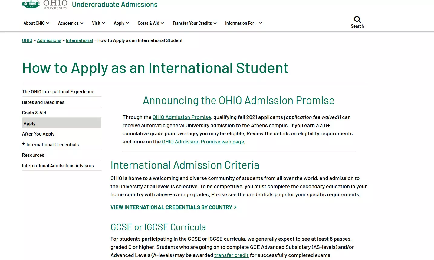Study @ Ohio University in the USA , Scholarship Information