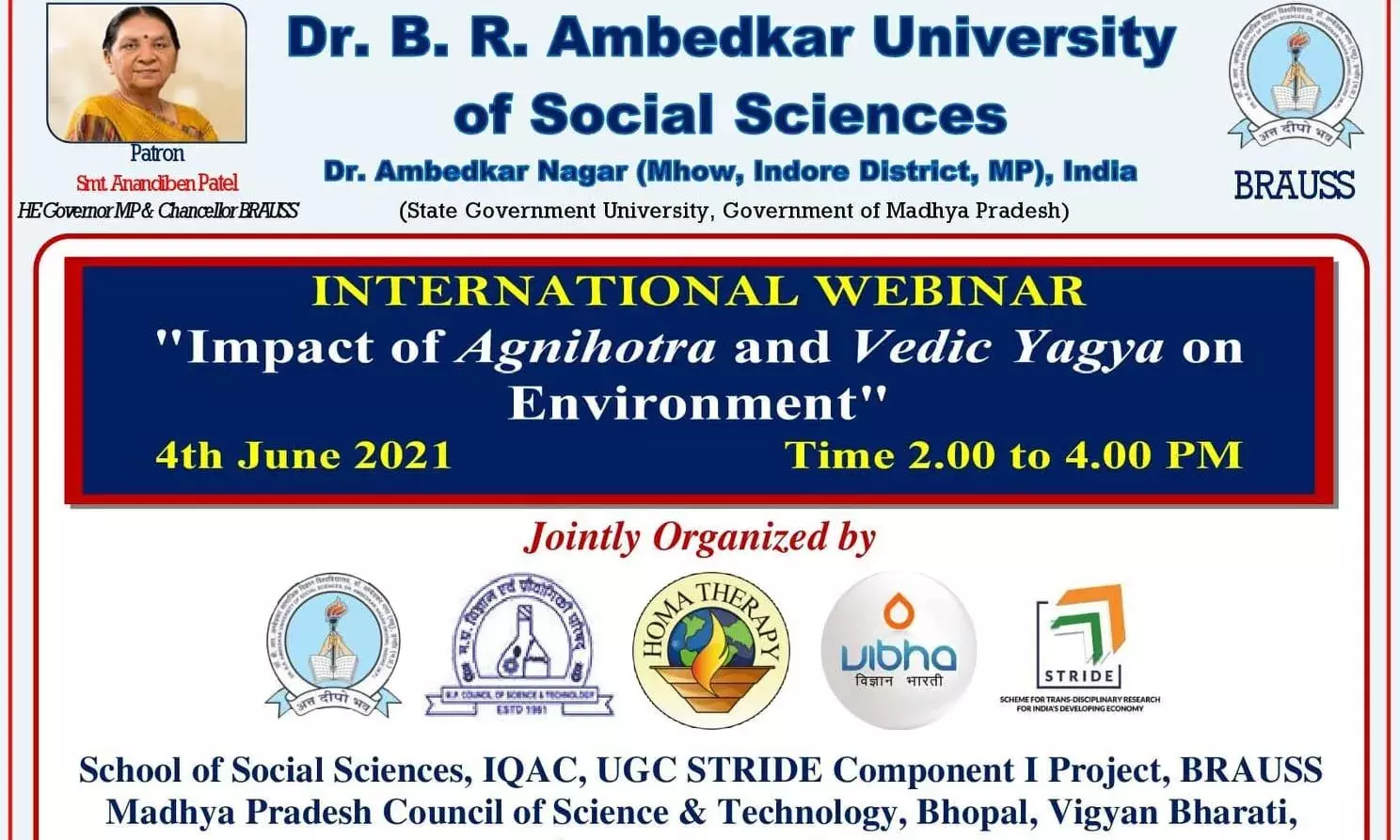 International Webinar on Impact of Agnihotra and Vedic Yajnya on 4th June 2021