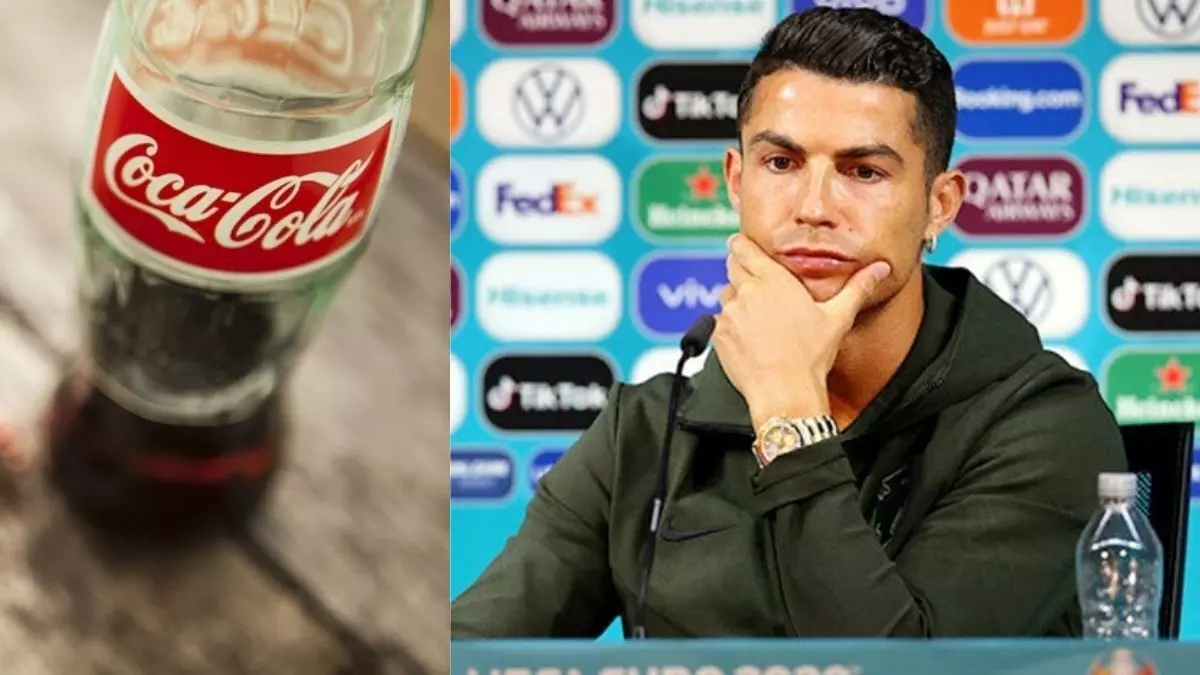 Cristiano Ronaldo removes Coca Cola bottles at PC, Coca Cola loses $4 billion