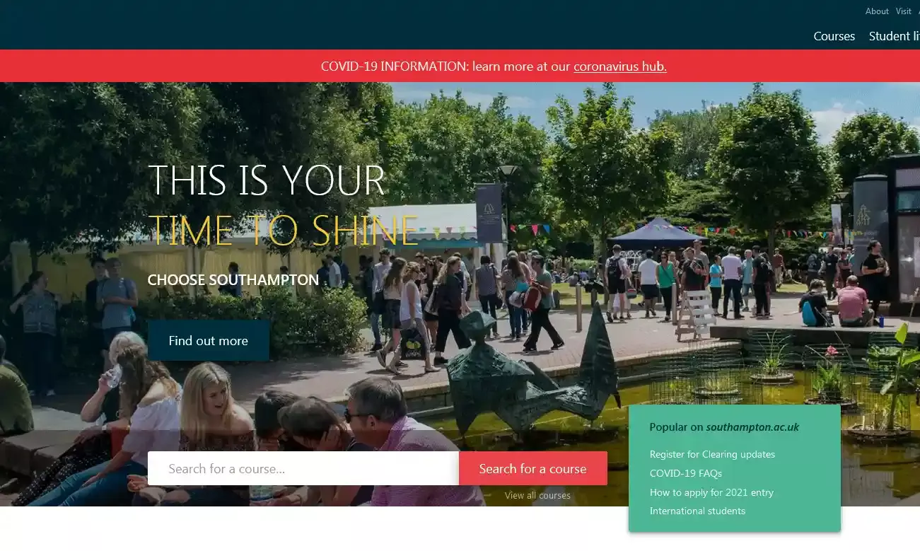 Job Vacancy University of Southampton: ranked in the top 100 universities in the world