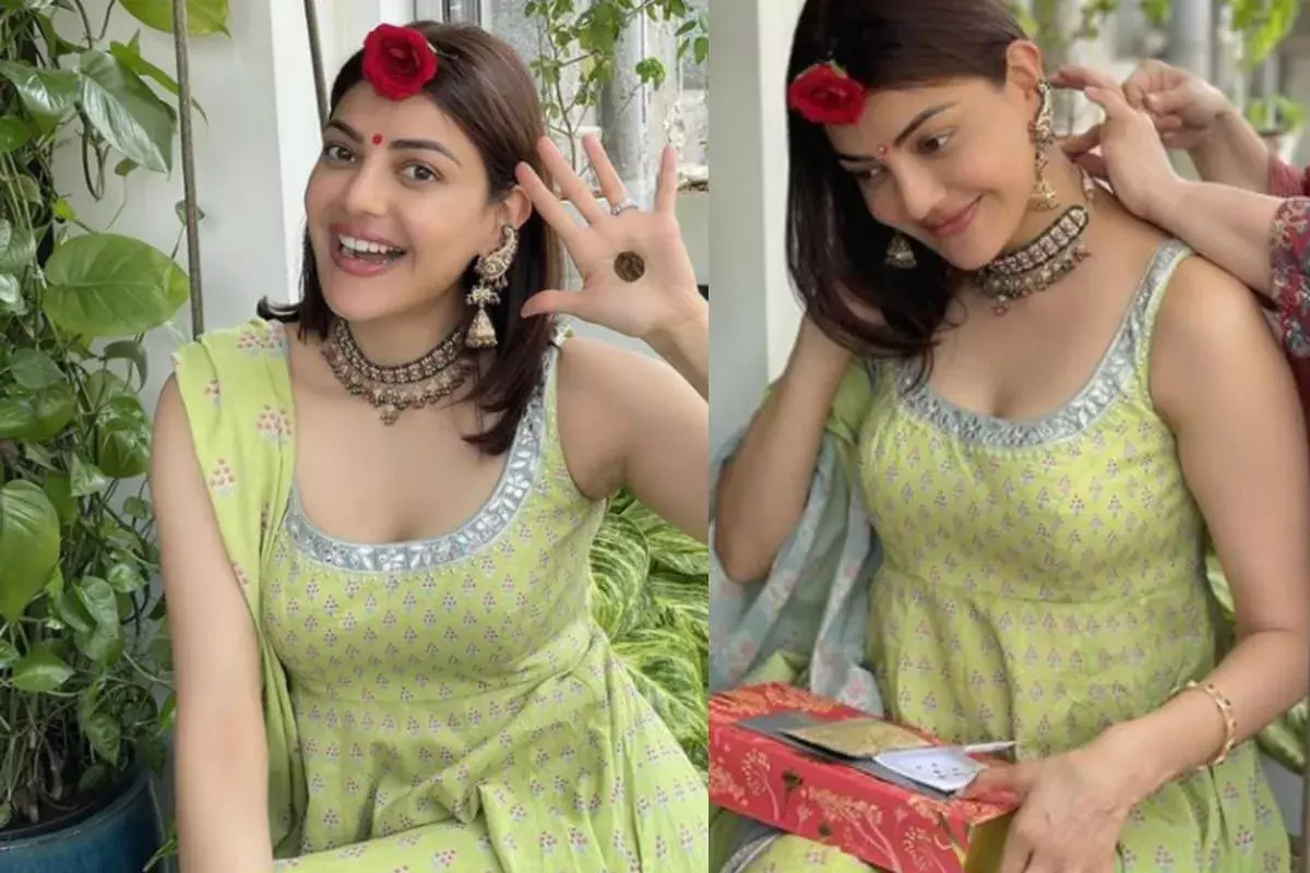 एक्ट्रेस काजल अग्रवाल ने शेयर की अपने पहले तीज की फोटो