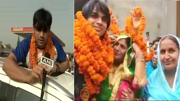महीनों बाद अपने गांव लौटे गोल्डन बॉय नीरज चोपड़ा, हजारों  लोगों को दी जा रही दावत महीनों बाद अपने गांव लौटे गोल्डन बॉय नीरज चोपड़ा, हजारों  लोगों को दी जा रही दावत