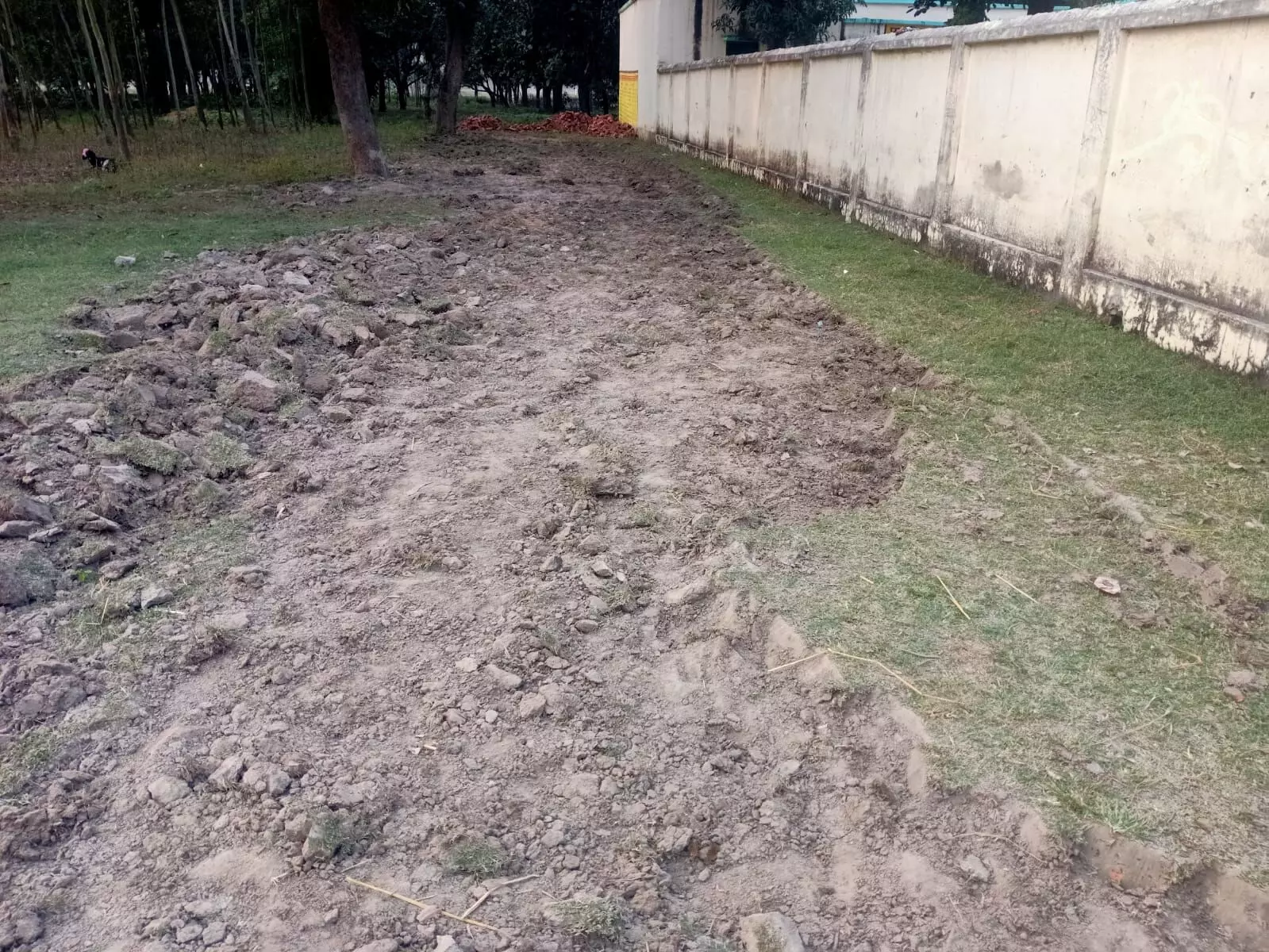 दबंगो ने सड़क काट कर विद्यालय रास्ते को किया बंद दबंगो ने सड़क काट कर विद्यालय रास्ते को किया बंद