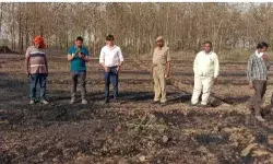 गेहूं के खेतों में लगी आग लगभग 10 बीघा फसल जलकर हुयी राख गेहूं के खेतों में लगी आग लगभग 10 बीघा फसल जलकर हुयी राख