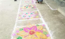 शिशु मन्दिर में भू अलंकरण प्रतियोगिता आयोजित