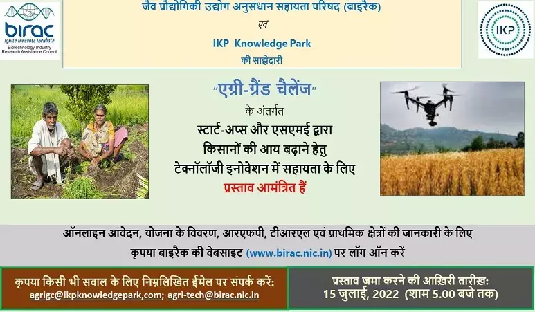 TECHNOLOGY INNOVATIONS FOR BOOSTING FARMERS INCOME FROM START-UPS AND SMES UNDER AGRI-GRAND CHALLENGE TECHNOLOGY INNOVATIONS FOR BOOSTING FARMERS INCOME FROM START-UPS AND SMES UNDER AGRI-GRAND CHALLENGE