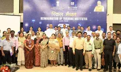 Participating in a brainstorming session on reinvention of training facilities under MSDE is Shri Dharmendra Pradhan