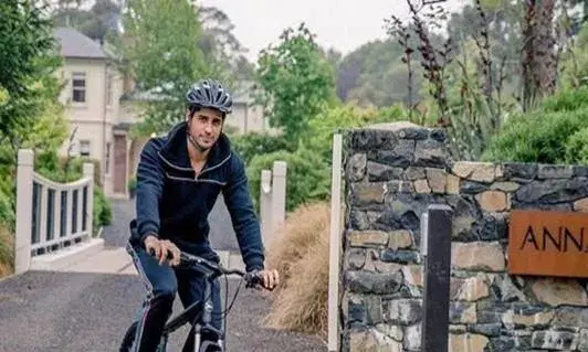 Cycling across Manalis rugged terrain is Sidharth Malhotra
