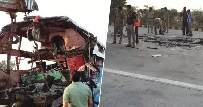 नशे में बस ड्राइवर ने ठोंकी बस टक्कर में तीन की मौत, 10 घायल