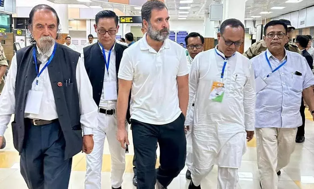 संघर्षग्रस्त मणिपुर के दो दिवसीय दौरे पर इंफाल पहुंचे राहुल गांधी
