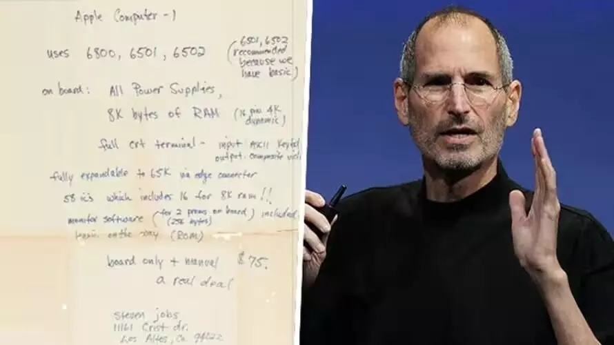 स्टीव जॉब्स का हस्तलिखित Apple-1 विज्ञापन नीलामी में 1.44 करोड़ रुपये में बिका स्टीव जॉब्स का हस्तलिखित Apple-1 विज्ञापन नीलामी में 1.44 करोड़ रुपये में बिका