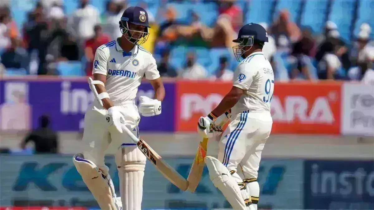 430 पर भारतीय पारी घोषित, यशस्वी जायसवाल 214 और सरफराज 68 पर नाबाद लौटे 430 पर भारतीय पारी घोषित, यशस्वी जायसवाल 214 और सरफराज 68 पर नाबाद लौटे