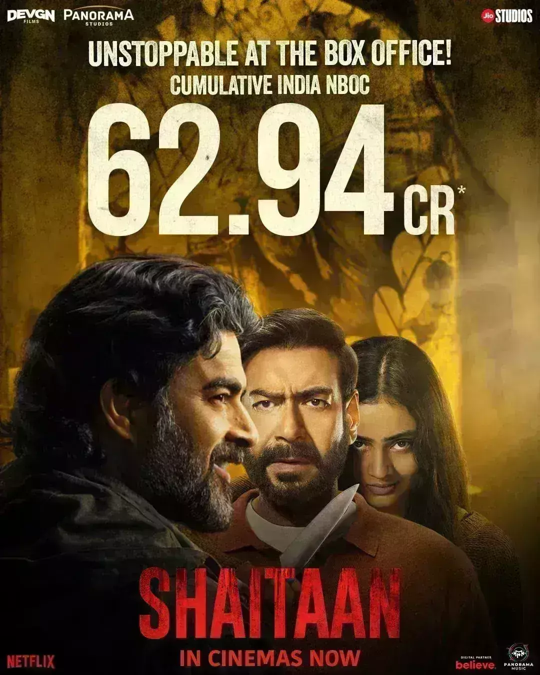 शैतान के साये में रहा बॉक्स ऑफिस, 60 करोड़ के पार हुई फिल्म