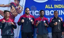 किक बॉक्सिंग पुरूष प्रतियोगिता में अखिल ने जीता स्वर्ण, राजकुमार राणा और अभिषेक को मिला कांस्य पदक