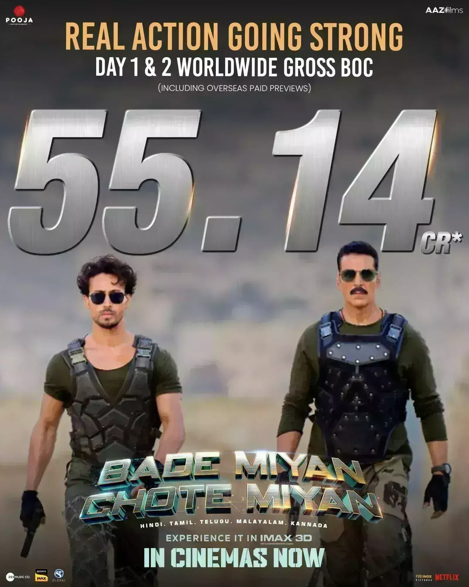 बड़े मियां छोटे मियां ने दुनियाभर में मचाया बवाल, दो दिनों में 50 करोड़ के पार हुई फिल्म