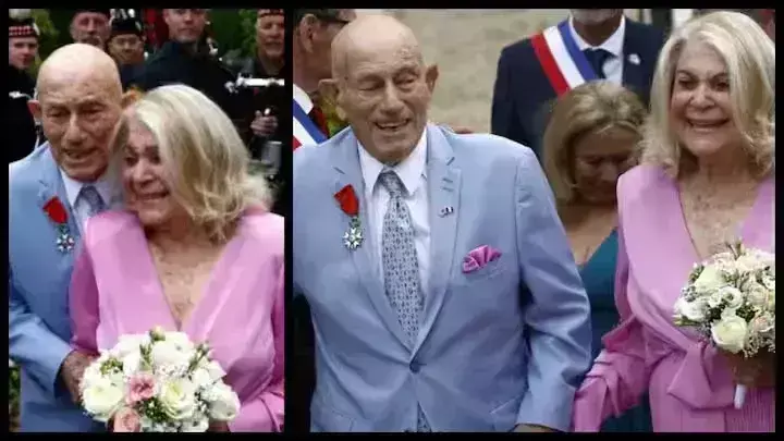 (कैटेंटर-लेस-मरैस)द्वितीय विश्व युद्ध लड़ चुके सैनिक ने 100 साल की उम्र में की प्रेमिका से शादी