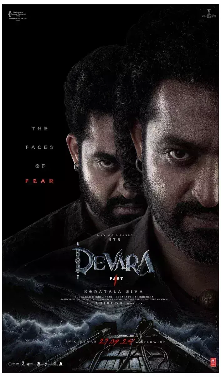 देवरा पार्ट 1 का काउंटडाउन शुरू, जूनियर एटीआर का डबल रोल में सामने आया इंटेंस लुक पोस्टर