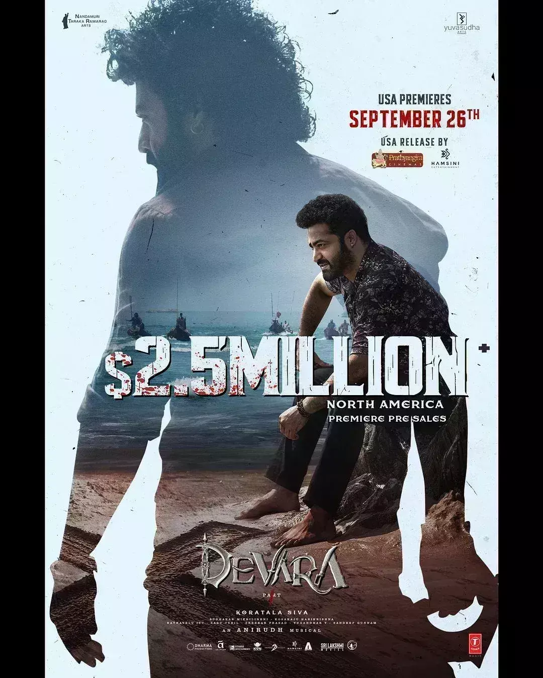 देवरा की एडवांस बुकिंग, 2.5 मिलियन डॉलर से पार पहुंची टिकट की सेल देवरा की एडवांस बुकिंग, 2.5 मिलियन डॉलर से पार पहुंची टिकट की सेल