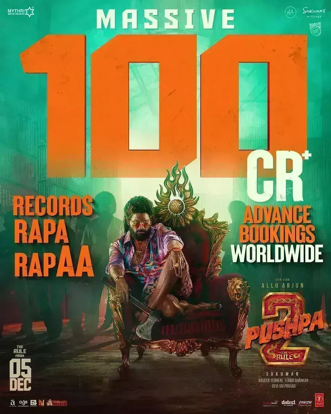 पुष्पा 2 ने एडवांस बुकिंग में छापे 100 करोड़ रु., अब बॉक्स ऑफिस पर होगा धमाका पुष्पा 2 ने एडवांस बुकिंग में छापे 100 करोड़ रु., अब बॉक्स ऑफिस पर होगा धमाका