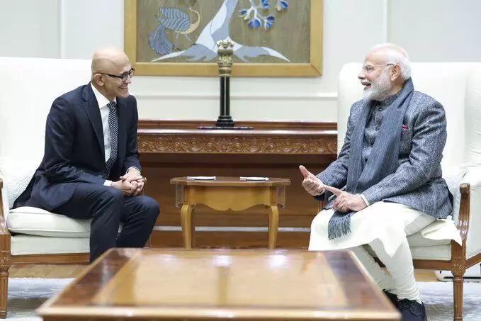 Satya Nadella, Microsoft CEO, Meets PM Narendra Modi