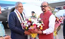 उपराष्ट्रपति जगदीश धनखड़ का माना विमानतल में हुआ आत्मीय स्वागत
