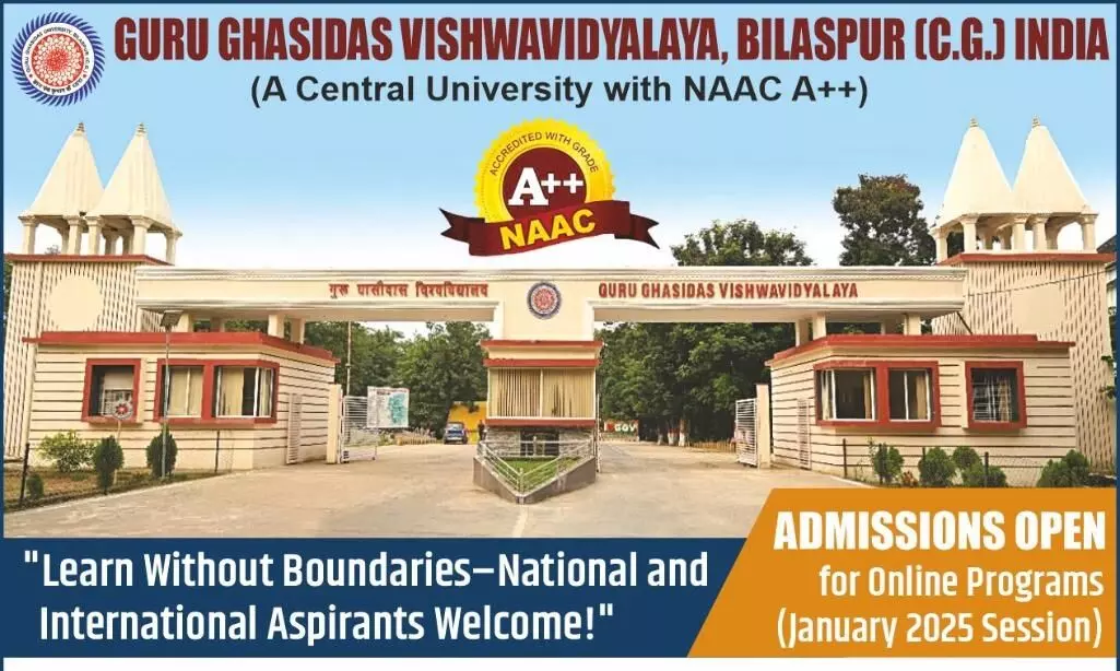 Admission open in Guru Ghashidas University, Bilaspur