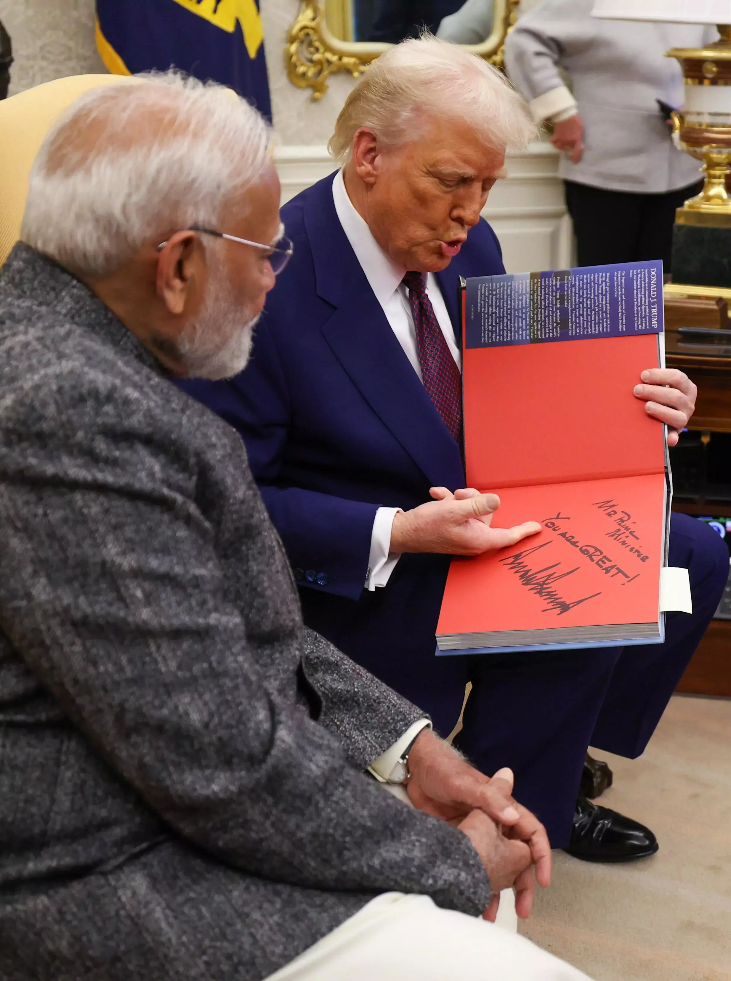 President Trump gifts PM Modi signed copy of his book President Trump gifts PM Modi signed copy of his book