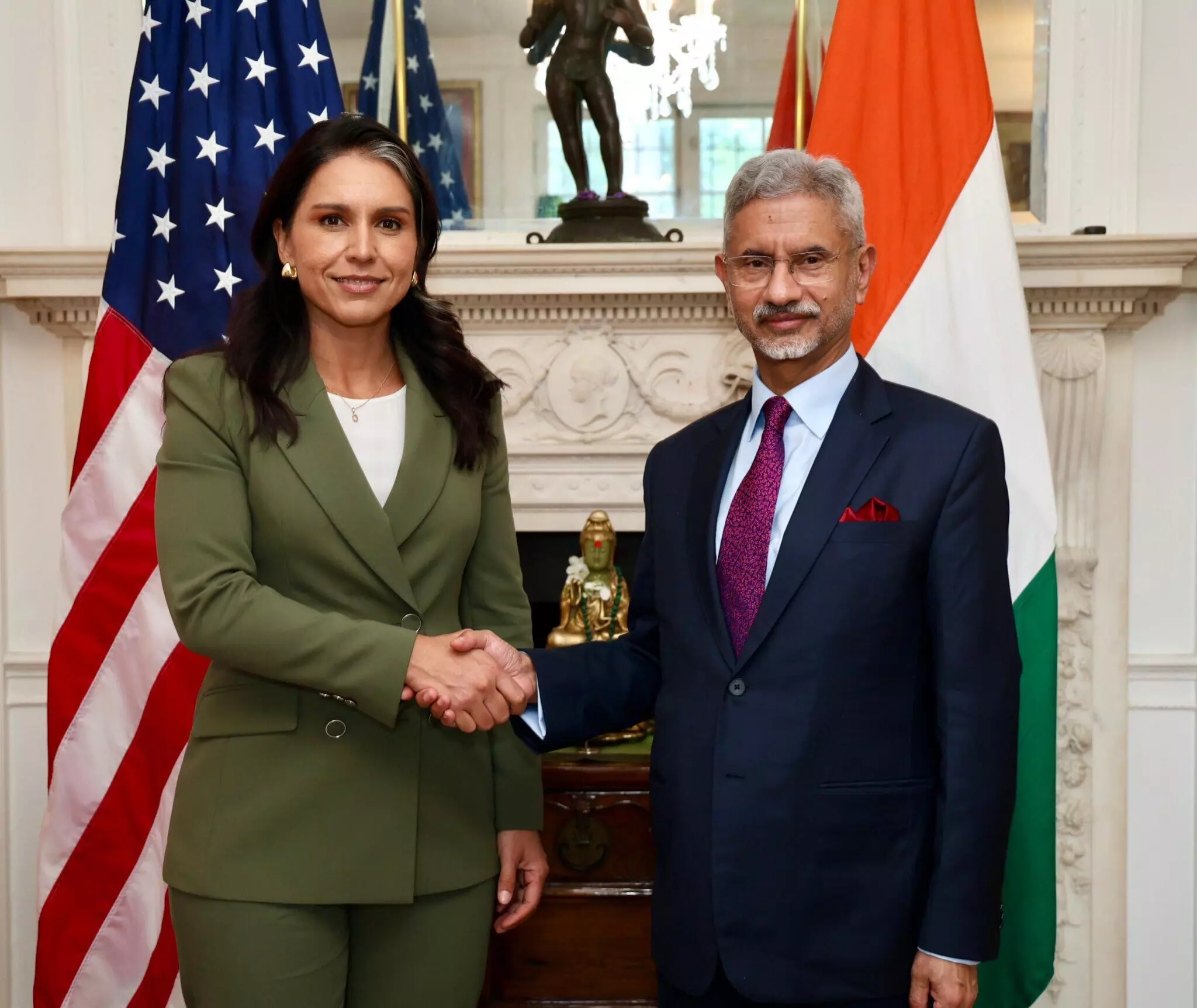 EAM Jaishankar meets Kash Patel, Tulsi Gabbard in Washington