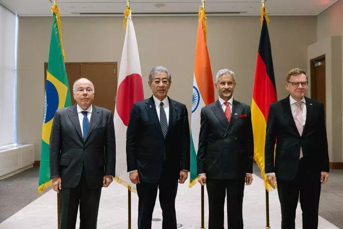 न्यूयॉर्क: डॉ. एस. जयशंकर ने G-4 देशों के विदेश मंत्रियों की बैठक में लिया हिस्सा
