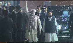 बिहार चुनाव: पीएम मोदी का भाजपा मुख्यालय में भव्य स्वागत