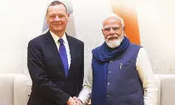 फ्रांस के राष्ट्रपति के राजनयिक सलाहकार इमैनुएल बोने ने प्रधानमंत्री मोदी से मुलाकात की