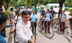 नशा मुक्ति अभियान के तहत भाषा विश्वविद्यालय में निकली 36 किलोमीटर लंबी साइकिल यात्रा