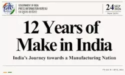 देश को विनिर्माण राष्ट्र के रूप में बदलने के उद्देश्‍य से शुरू की गई मेक इन इंडिया पहल के आज 12 वर्ष पूरे