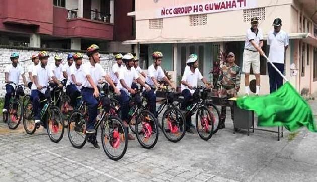 एनसीसी ने निकाली स्वच्छता साइकिल रैली