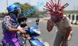 पुलिसवाला बना कोरोना रक्षक, अनोखा हेलमेट लगाकर धरा ये रूप