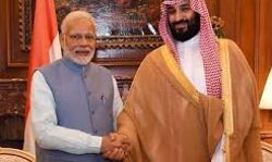 मोदी ने सऊदी प्रिंस से की मुलाकात............