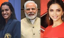 दीपिका पादुकोण और पी वी सिंधु खड़ी हुई #BharatKiLaxmi अभियान में पीएम नरेंद्र मोदी के साथ......