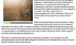 Call for Papers on different formats of Radio Call for Papers on different formats of Radio